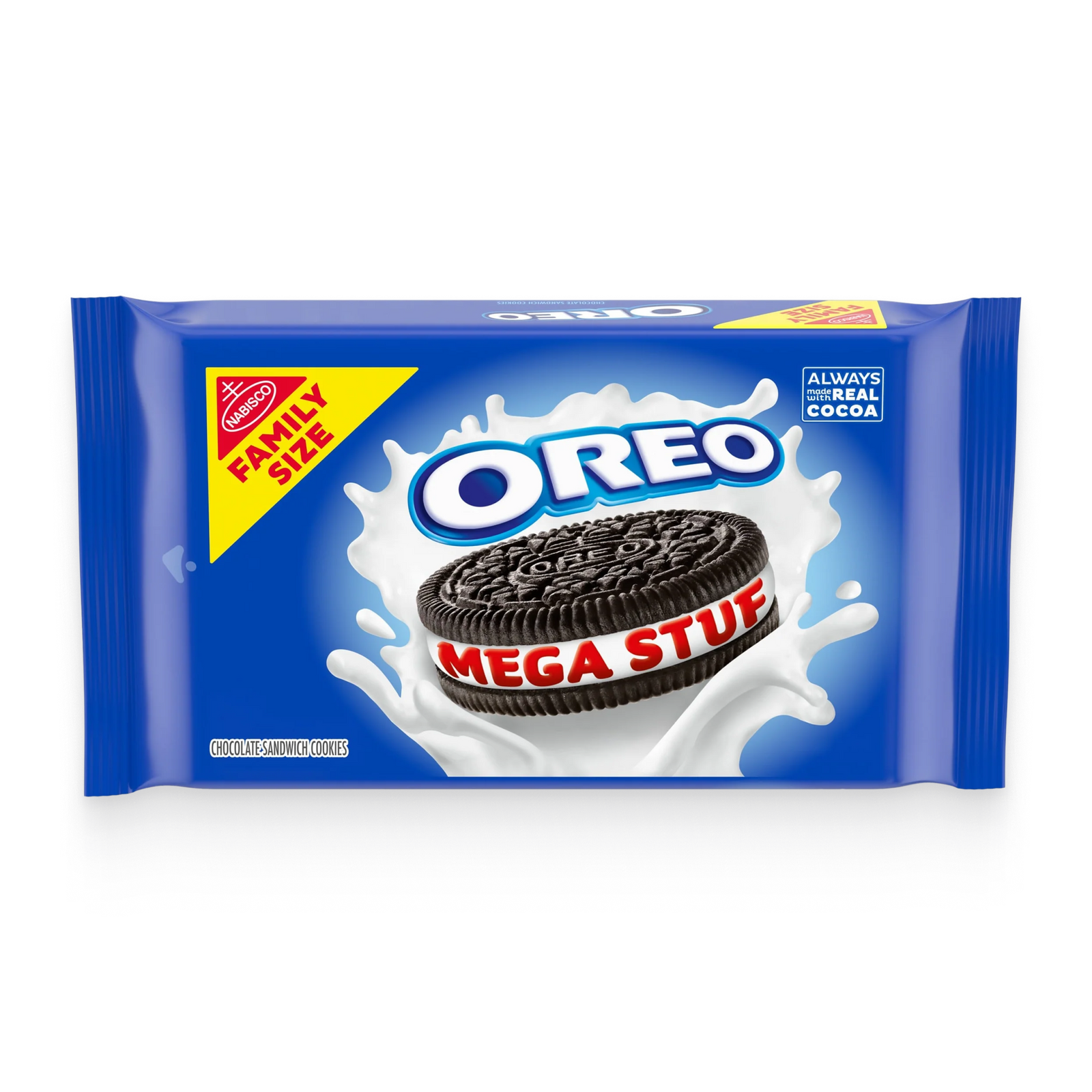 Mega Stuf Chocolate Sandwich Cookies, Family Size N4