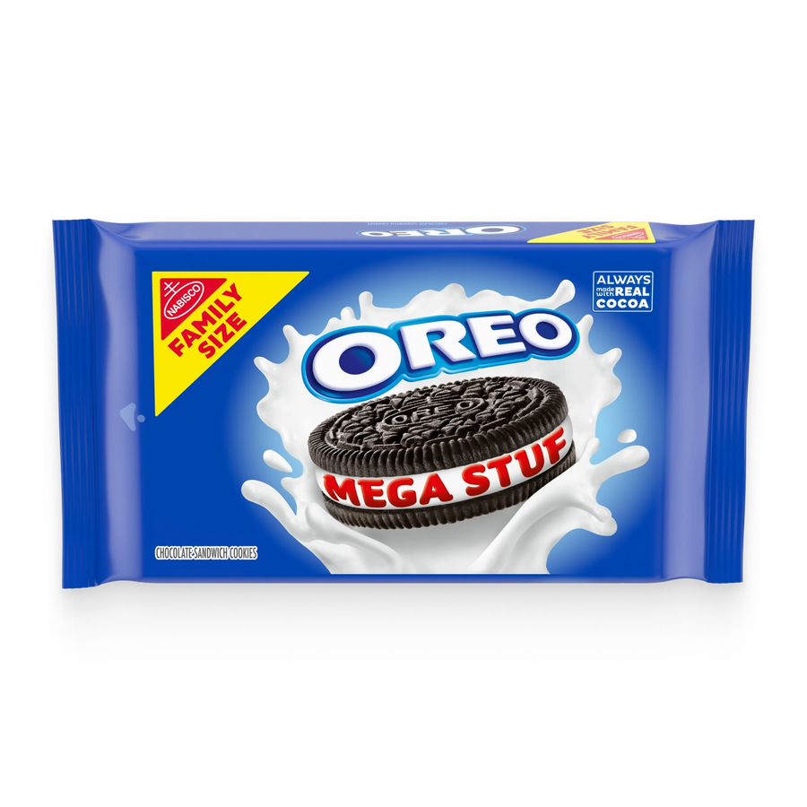 Mega Stuf Chocolate Sandwich Cookies, Family Size N4