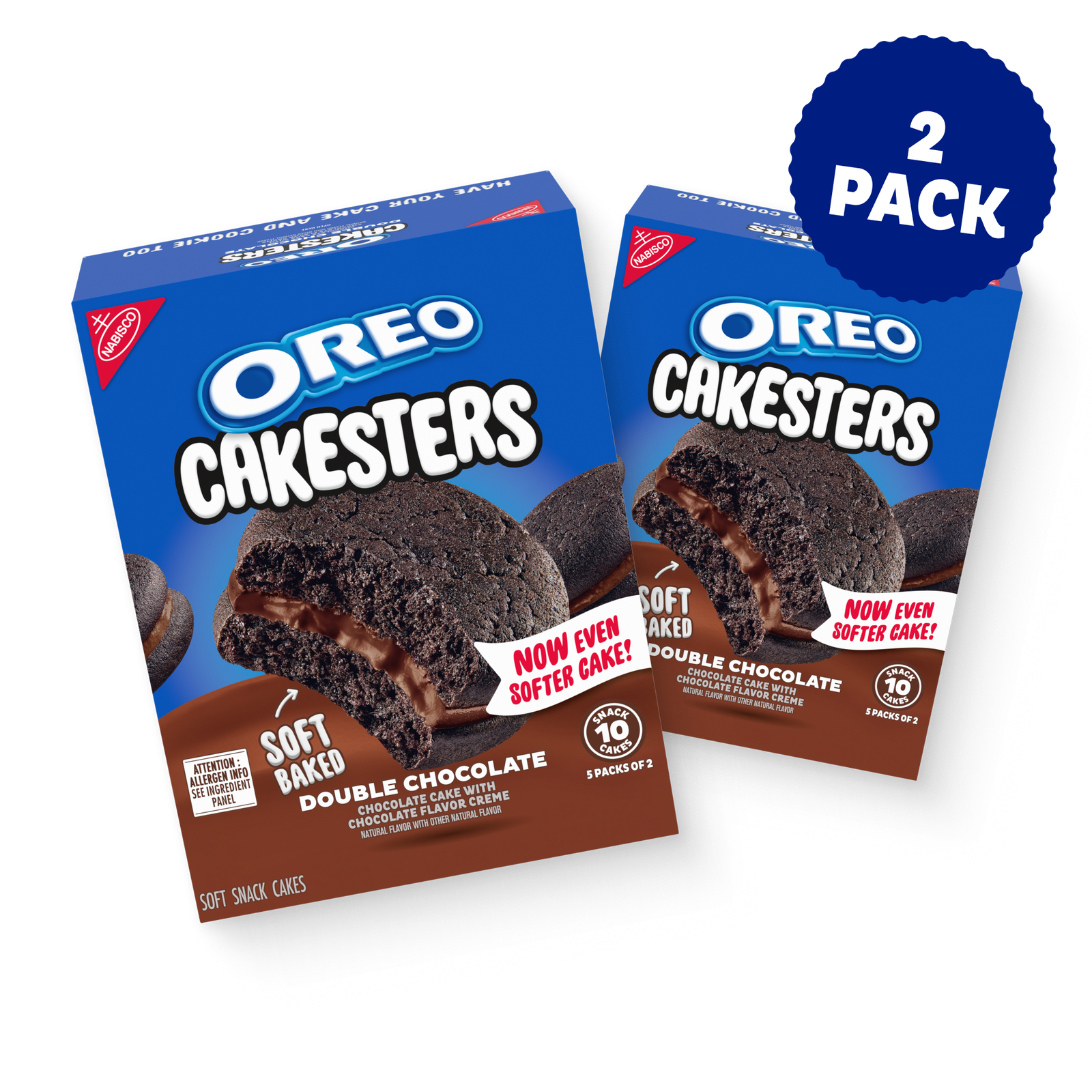 Cakesters Double Chocolate Soft Snack Cakes, Snack Packs, 2 Pack V9