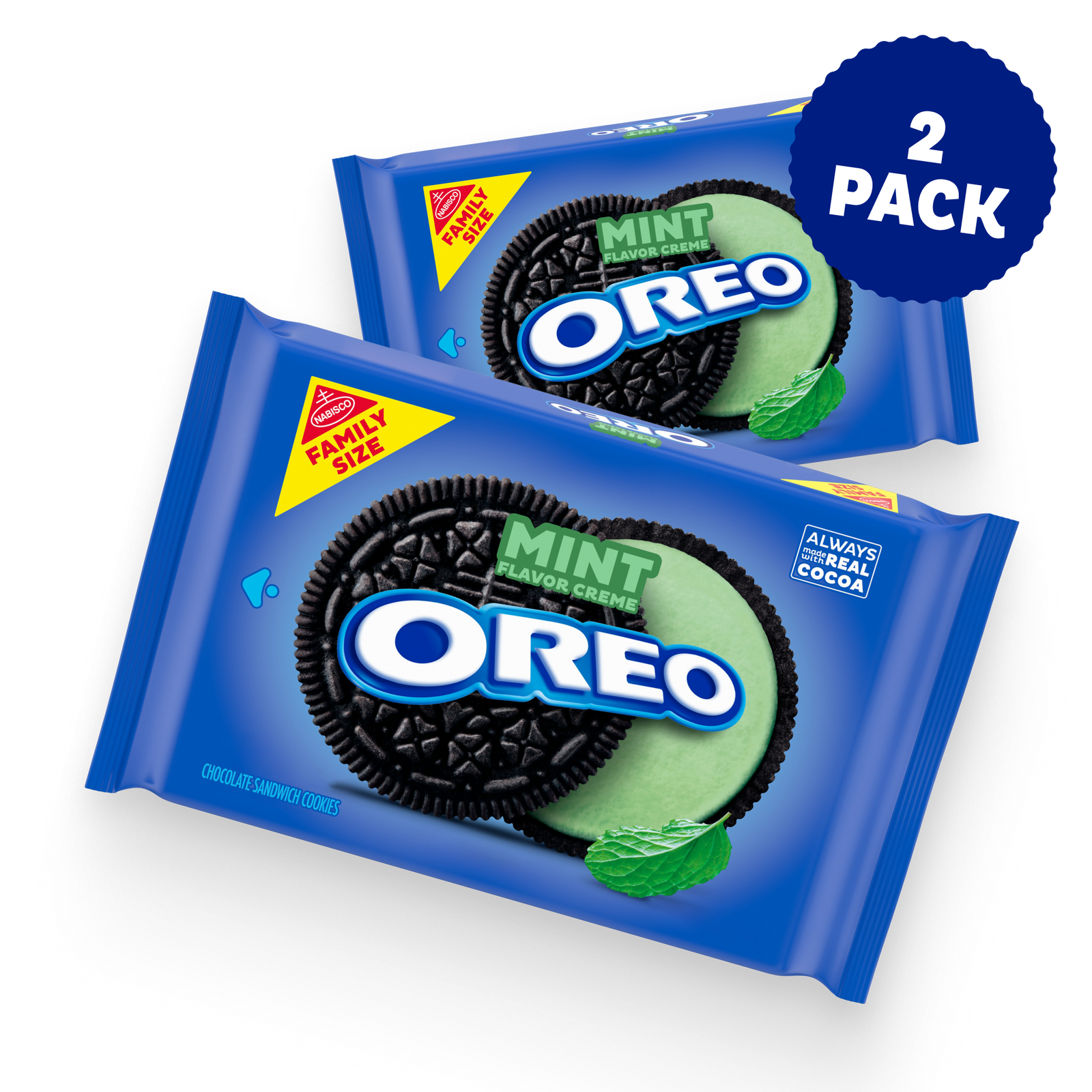 Mint Creme Chocolate Sandwich Cookies, Family Size, 2 Pack T3
