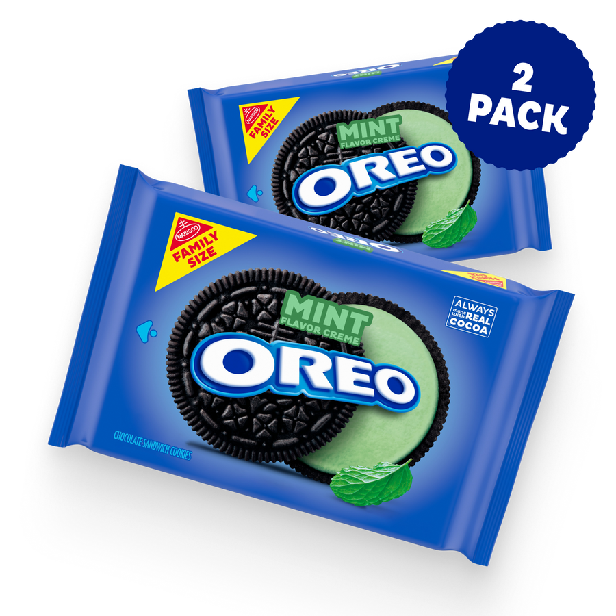 Mint Creme Chocolate Sandwich Cookies, Family Size, 2 Pack T3